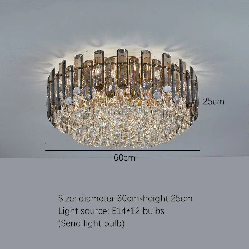 Modern Crystal Ceiling Lamp | Luxury Bedroom & Living Room Gold Light Fixtures