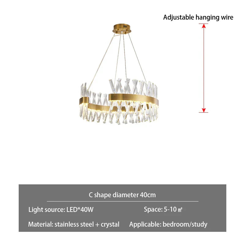 Gold Metal S Shape Lustre LED Pendant Lamp for Luxe Living & Dining Spaces