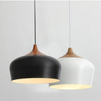 Nordic Wood Pendant Lights LED E27 for Kitchen Dining Bedroom - Ceiling Chandelier