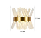 Luxury Crystal Glass Wall Sconce Light Fixture Gold for Bedroom Living Room