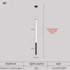 Modern LED Black/Gold Bar Chandelier Horizontal Pendant Light