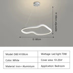 Modern Curve Ring LED Pendant Chandelier for Living Dining Bedroom