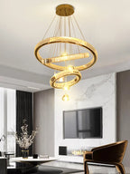 Luxury Crystal Ring Chandelier - Elegant Pendant Light Fixture for Living Room