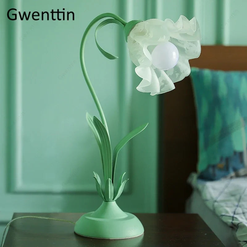 Pink Flower LED Table Lamp - Modern Princess Girl Bedroom Decor