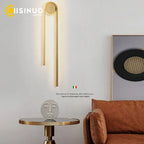 U-Shaped Wall Lamp: Industrial Black Gold Lighting for Home Decor