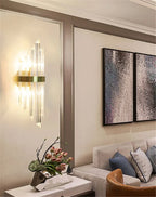 Black Gold Crystal Wall Sconce LED Light for Bedroom Living Room Home Décor
