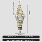 Crystal Spiral Pendant Light Chandelier Loft Luxury Staircase Elegant Upscale