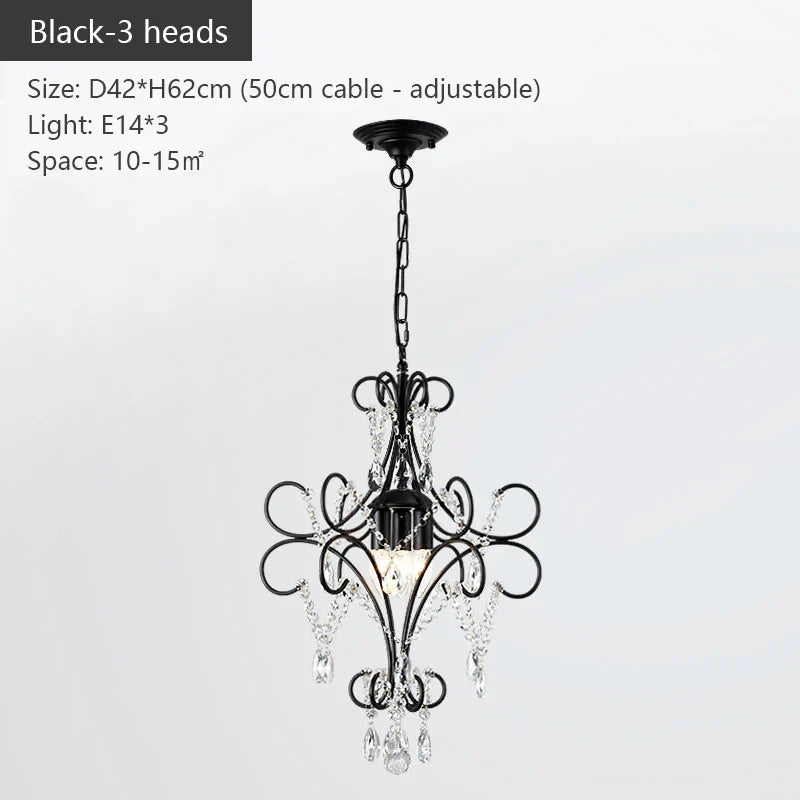 Iron Crystal Chandelier: Modern Luxury Industrial Style for Home Living/Dining Room