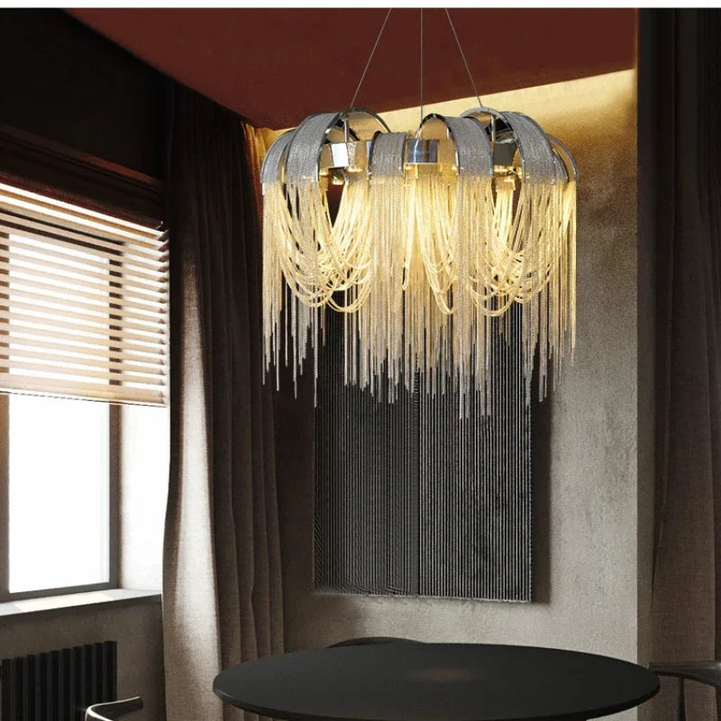 Tassel Luxury Chandelier: Postmodern Elegance for Living Room, Restaurant, Bedroom, Hotel