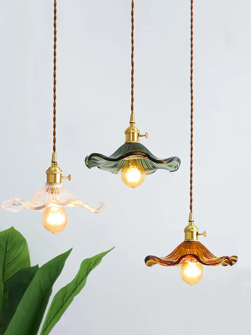 Lotus Leaf Pendant Lights: Modern Nordic Glass Pendant Lamp for Bedroom, Dining Room, Kitchen