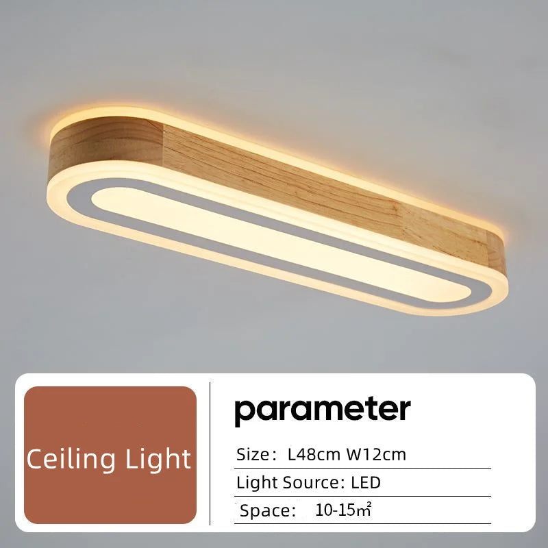 Round Wood LED Ceiling Lights for Modern Home Decor