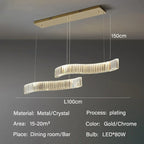 Crystal Pendant LED Chandelier for Luxurious Dining, Kitchen, and Villa Decor