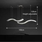 Modern Crystal Chandelier: Stainless Steel Long Strip Hanging Lamp for Kitchen and Dining