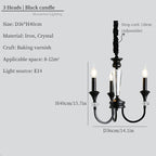 Iron Vintage Candle Chandelier: Retro French Style Pendant Light