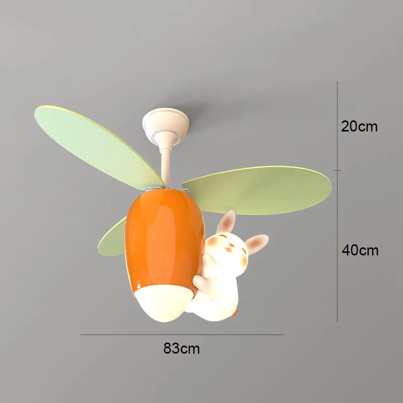 Rabbit Carrot Ceiling Fan: Fun Kids' Room Lighting for Home