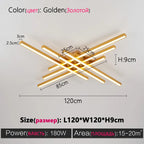 Black Chandelier LED Ceiling Lamp: Nordic Minimalist Square Bedroom Living Room Lighting