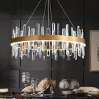 Luxury Crystal Dimmable Round Chandelier - Glossy LED Lighting
