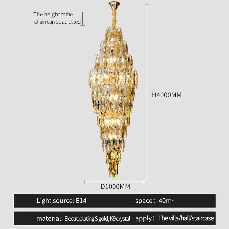 Crystal Chandelier for Luxe Modern European Villa Decor