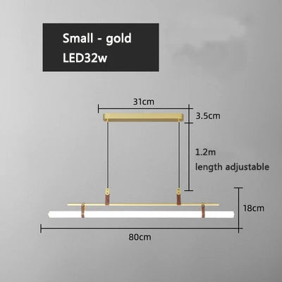 Glass Belt Chandelier: Modern Indoor Restaurant & Office LED Light