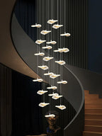 Crystal Glass Staircase Chandelier: Modern Nordic Luxury Living Room Lighting