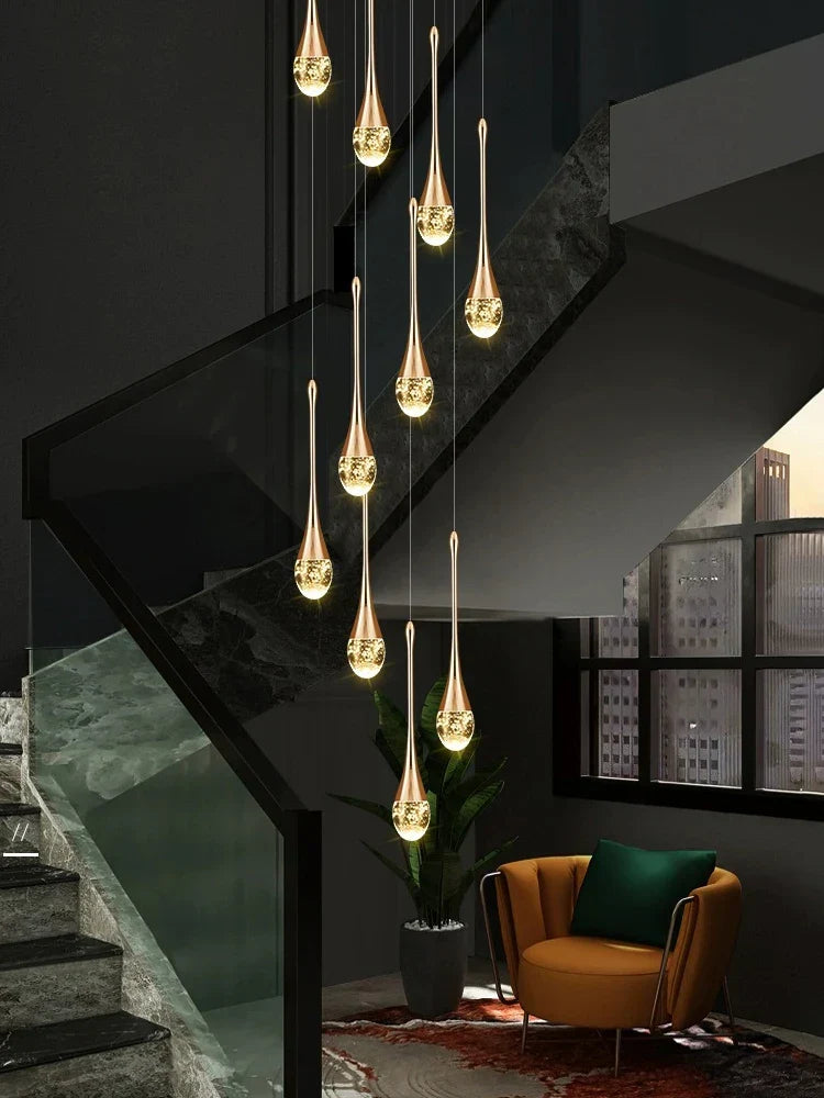 Modern Crystal Chandelier Golden Loft Hanging Light for Stylish Home Décor