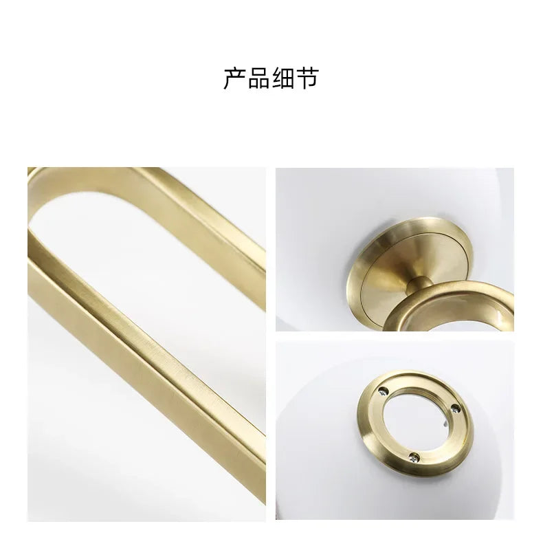 Golden Glass Ball Pendant Lights - Modern Luminaire for Bedroom, Kitchen & Decor