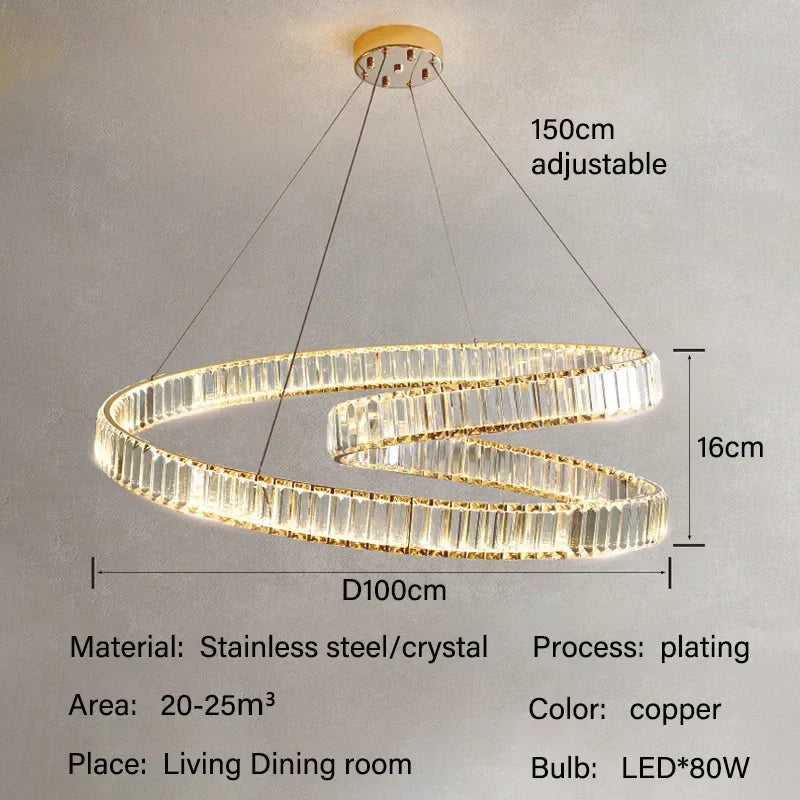 Crystal LED Pendant Lights: Modern Luxury Chandelier for Living and Dining Rooms