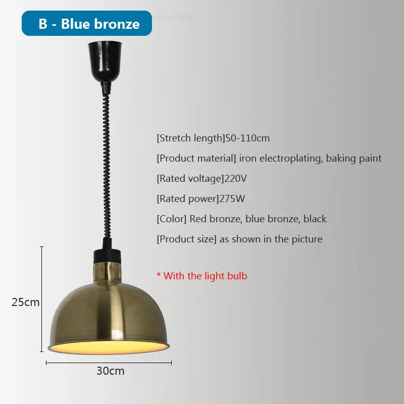 Electric 275W Food Heat Preservation Pendant Light for Kitchen & Restaurant