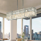 Modern Crystal Chandelier for Living, Dining, and Bar - New Light Rectangular Design