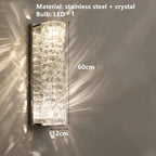 Contemporary Crystal Wall Sconce for Bedside, Bathroom, Corridor, Aisle, TV Background Lighting