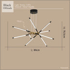 Modern LED Linear Chandelier: Creative Design Ceiling Lamp with Remote for Home Decor