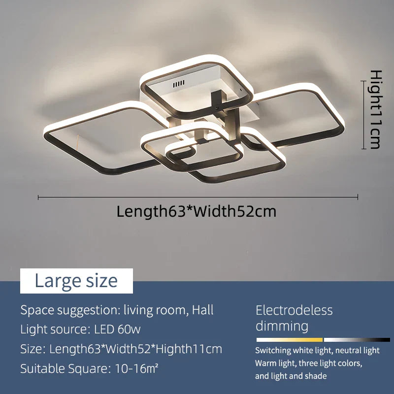 Minimalist LED Ceiling Light for Living Room Bedroom Study - Modern Nordic Design