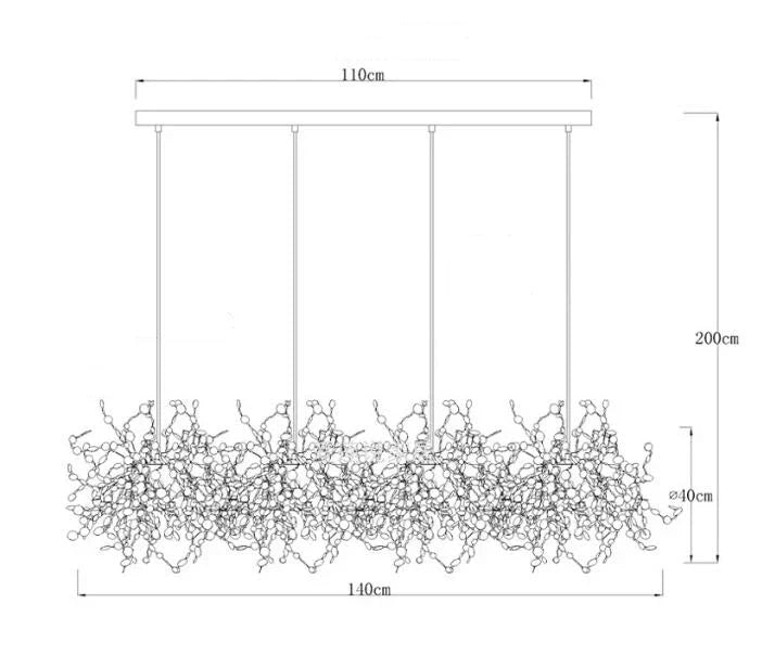 Stainless Steel Chandelier Pendant Lamp LED Dining Table Lighting Fixture