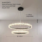 Crystal Pendant Chandelier: Designer LED Lighting for Living Room, Dining Room, Bedroom