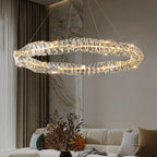 Crystal Pendant Light: Dimmable, Remote Control, Modern Luxury Steel LED Lamp