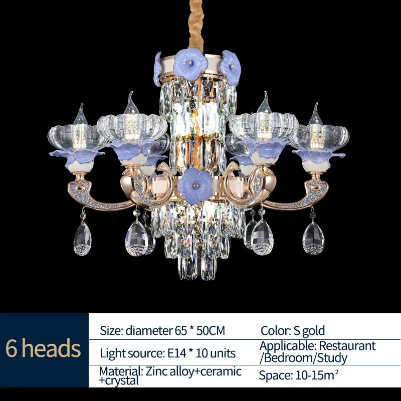 Crystal Candle Chandelier for Living Room, Bedroom, and Dining Room