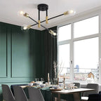 Industrial Chandelier: Modern Wrought Iron LED Ceiling Lamp for Home Decor