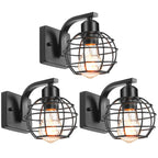 Industrial Vintage LED Wall Light Iron Cage Sconce Indoor Lighting