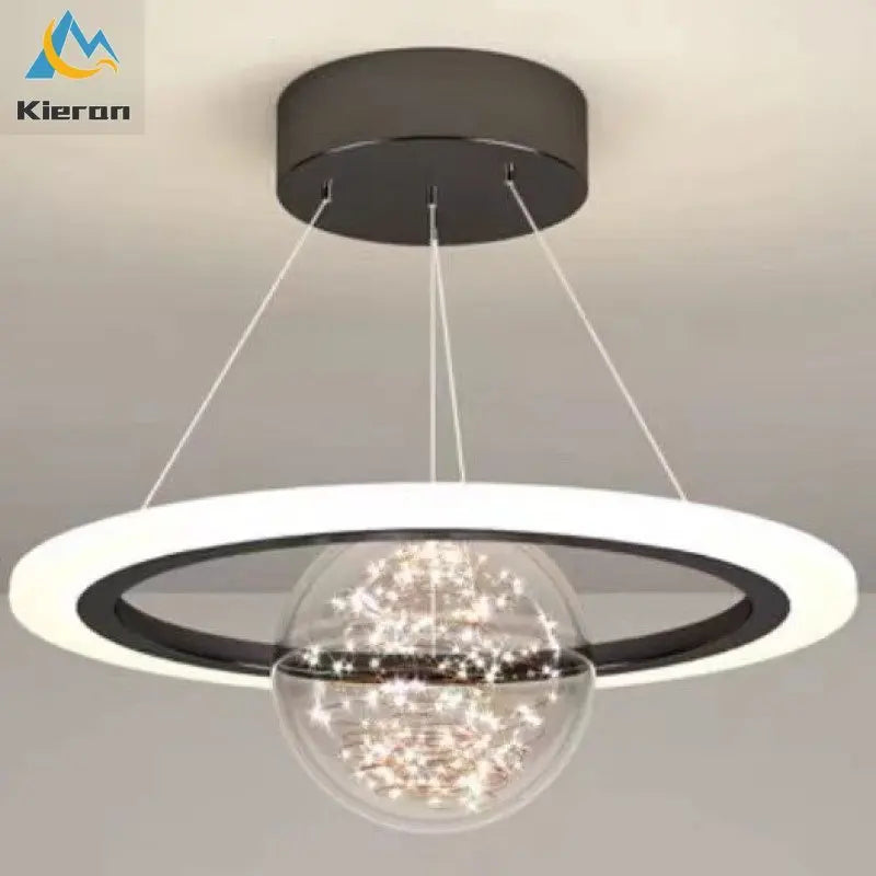 Saturn LED Chandelier: Nordic Modern Style for Bedroom, Study, Dining & Living Room
