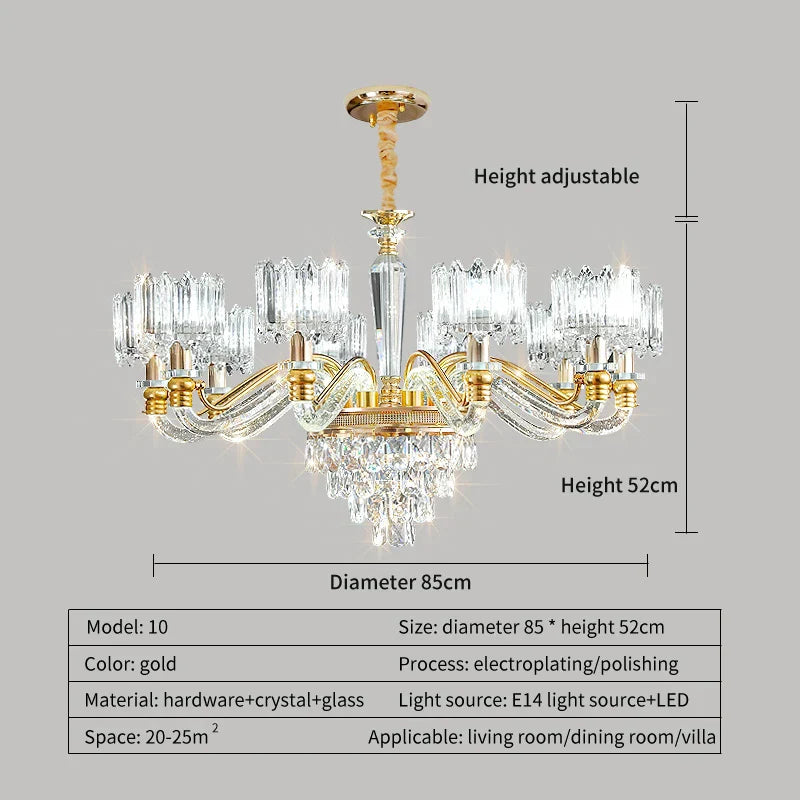 Crystal Chandelier: Elegant European Garden Lamp for Living Room, Bedroom