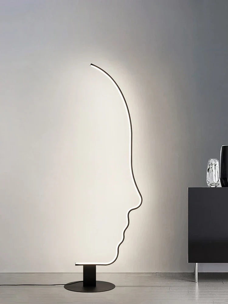 Modern Minimalist Human Face LED Floor Lamp for Living Room and Bedroom