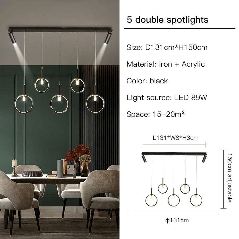 LED Dining Chandelier: Modern Pendant Light for Home Decor & Bar Counter