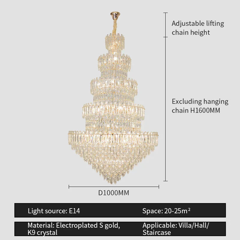 Luxury Crystal Chandelier: Modern European Style Main Dining Room & Living Room Lighting
