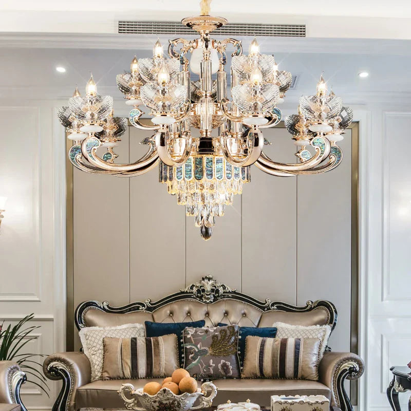 Crystal Dining Room Chandelier: Elegant European Style Living Room Lamp, Bedroom Decor