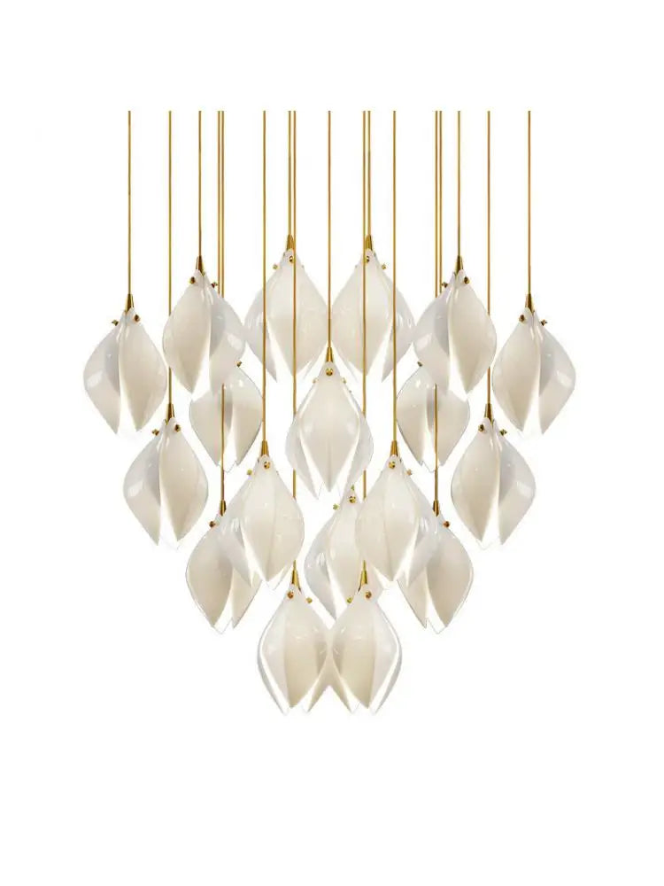 Magnolia Flower G9 LED Chandelier - White Luxury Pendant Light Fixtures