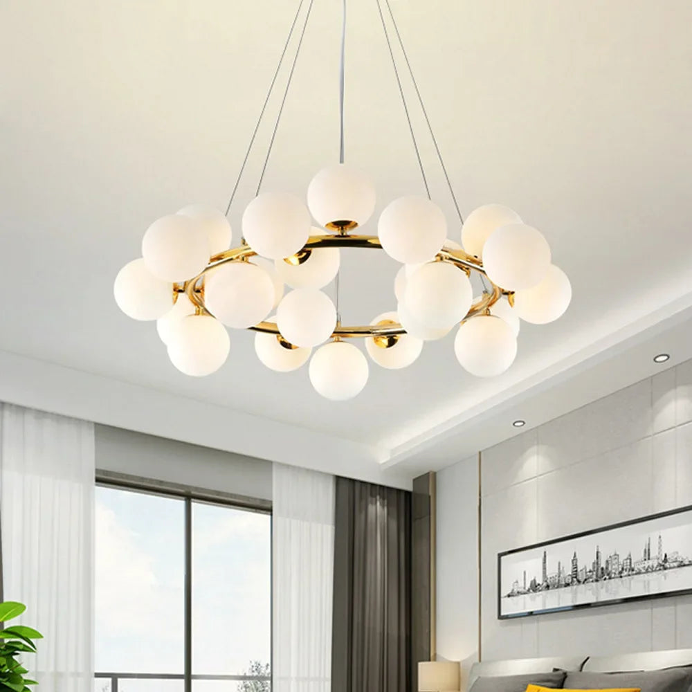 LED Glass Chandelier Pendant Lamp for Living Room Dining Room Lighting