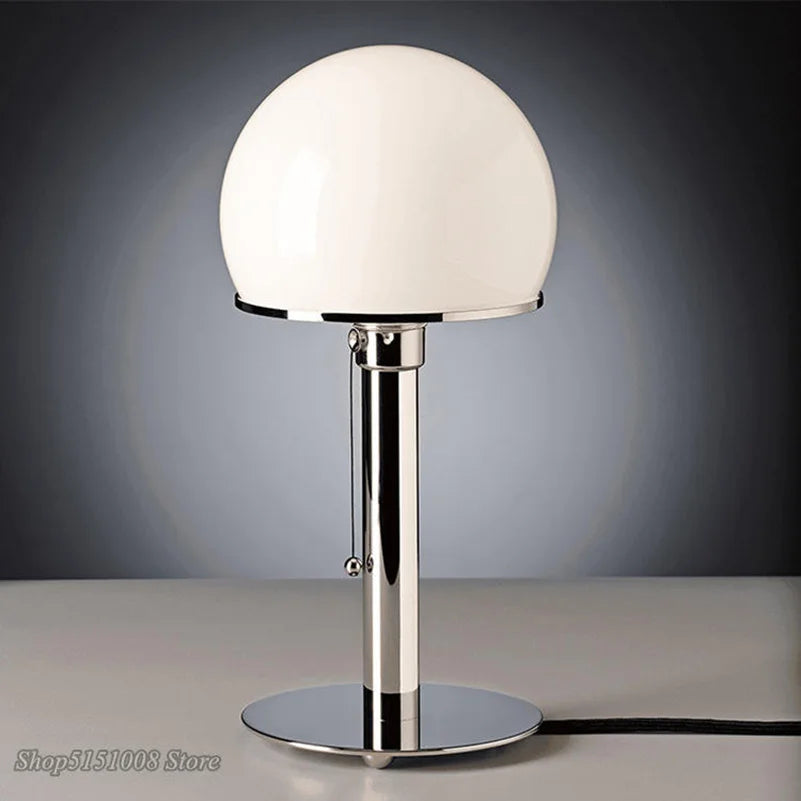 Nordic Glass Desk Lamp - Retro Milk White Bedroom Living Room Lighting