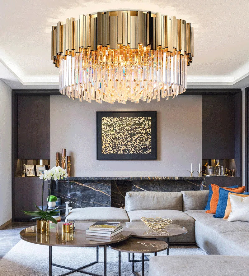 Modern Aluminum Circle LED Ceiling Chandelier for Bedroom Living Room Kitchen Fixtures