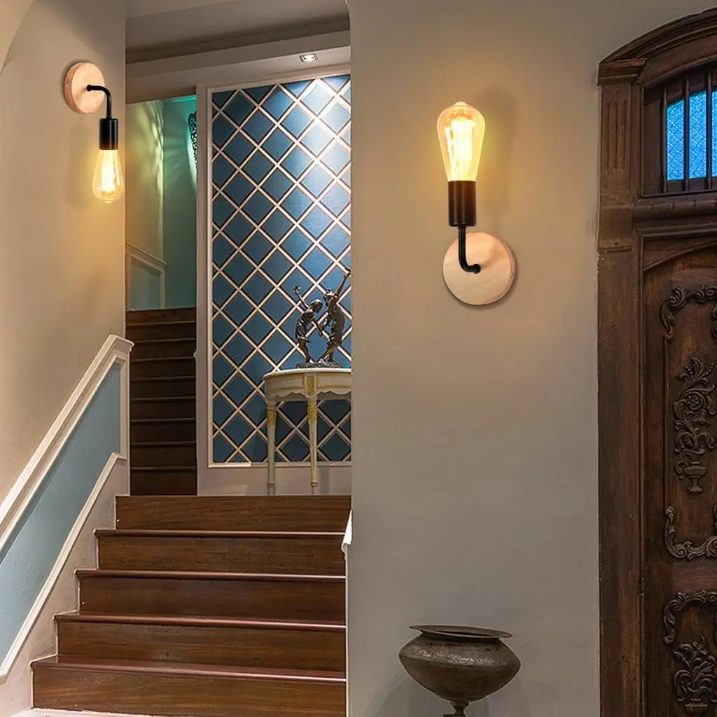 Industrial LED Wall Light Retro Loft Lamps E27 Iron Lampshade Sconce