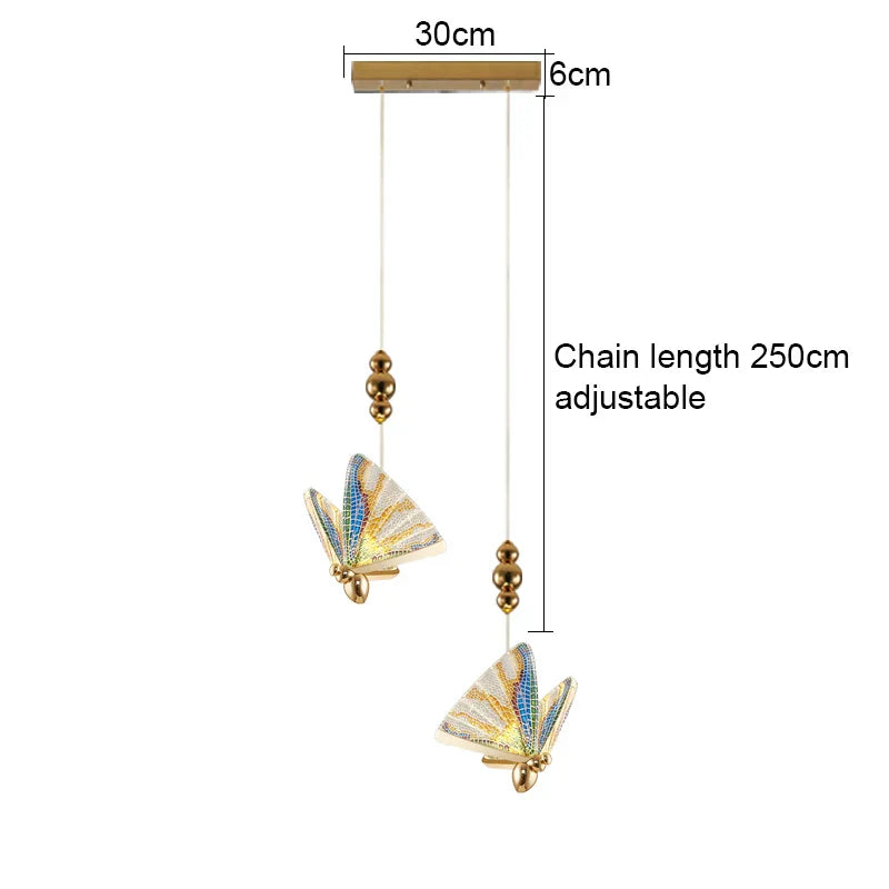 Acrylic Butterfly Chandelier Ceiling Lamp Indoor Lighting